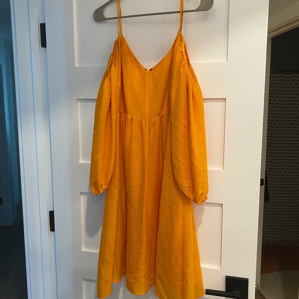 Orange cold shoulder dress from anthro